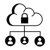 Web Hosting and Database Line Icon vector