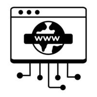 Web Hosting and Database Line Icon vector