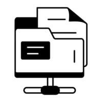 Web Hosting and Database Line Icon vector