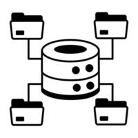 Web Hosting and Database Line Icon vector