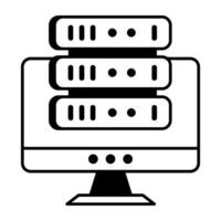 Web Hosting and Database Line Icon vector