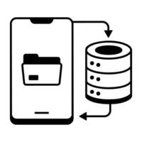 Web Hosting and Database Line Icon vector