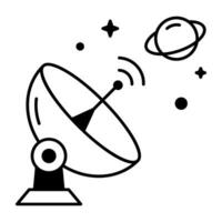 Space and Planets Linear Icon vector