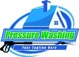 Pressure Washing Logo Template Vector