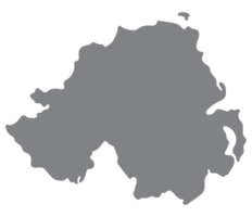 Northern Ireland map. Map of Northern Ireland in grey color png