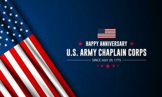 Happy US Army Chaplain Corps Anniversary Background Vector Illustration