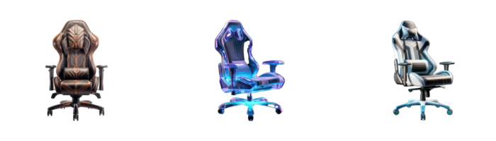 AI generated set of gaming chair isolated on transparent background png