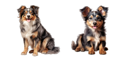 ai généré adorable chiots posant sur transparent Contexte png