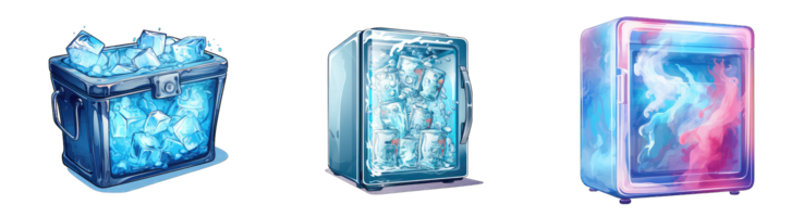 ai generado refrigerador en un iceberg en transparente antecedentes png