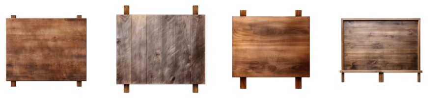 ai generiert einstellen alt Holz braun Bord isoliert auf transparent Hintergrund png