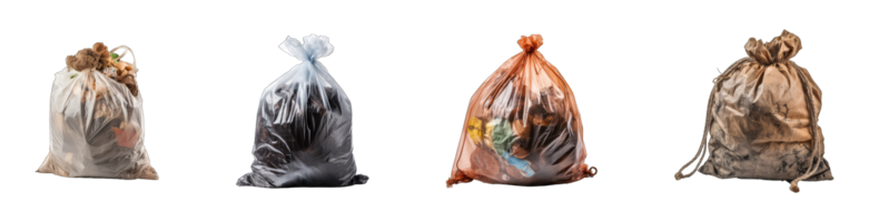 AI generated trash bag isolated on transparent background png