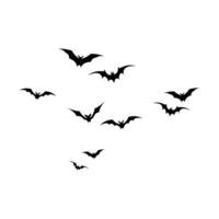 Bat vampire vector. scary ghost bat silhouette flying on white background vector