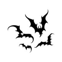 Bat vampire vector. scary ghost bat silhouette flying on white background vector