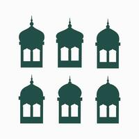 islámico mezquitas siluetas vector ilustración, Ramadán antecedentes plano estilo
