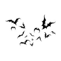 Bat vampire vector. scary ghost bat silhouette flying on white background vector