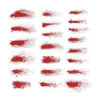 Blood spatters realistic bloodstain patterns set vector, white background vector