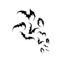 Bat vampire vector. scary ghost bat silhouette flying on white background vector