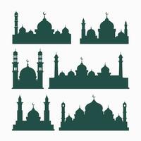 Islamic Mosques silhouettes vector illustration, Ramadan background flat style