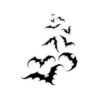 Bat vampire vector. scary ghost bat silhouette flying on white background vector