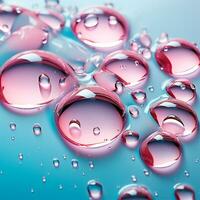 AI generated Full frame of water drops sliding on a light wet surface - AI generated image photo
