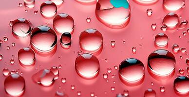 AI generated Full frame of water drops sliding on a light wet surface - AI generated image photo