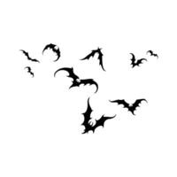 Bat vampire vector. scary ghost bat silhouette flying on white background vector