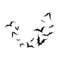 Bat vampire vector. scary ghost bat silhouette flying on white background vector