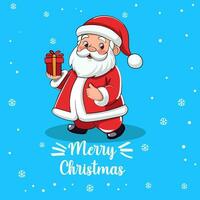 New Year, Christmas card, stickers with cute santa claus in cartoon style. vector