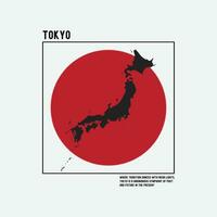 tipografía de ilustración de tokio. perfecto para el diseño de camisetas vector