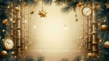 AI generated new year golden luxury background photo