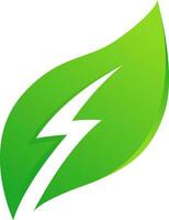 Green energy logo element. renewable power leaf icon symbol design vector