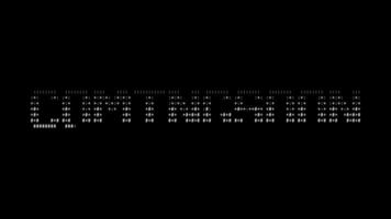 à venir bientôt ascii animation boucle sur noir Contexte. ascii code art symboles machine à écrire dans et en dehors effet avec en boucle mouvement. video