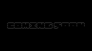 komt eraan spoedig ascii animatie lus Aan zwart achtergrond. ascii code kunst symbolen schrijfmachine in en uit effect met lusvormige beweging. video