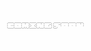 In arrivo presto ascii animazione ciclo continuo su bianca sfondo. ascii codice arte simboli macchina da scrivere nel e su effetto con loop movimento. video