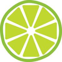 Slice of fresh green lemon summer. Fresh lemon fruits vector