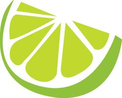 Slice of fresh green lemon summer. Fresh lemon fruits vector
