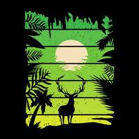 Deer In Paradise t shirt design vector