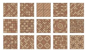 Brown pavement top view pattern street cobblestone vector