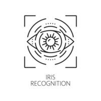 Iris recognition, identification verification icon vector