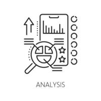 Analysis, web app develop and optimization icon vector