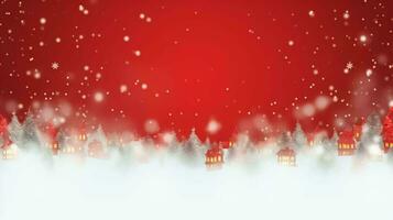 AI generated Christmas red background photo