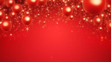 AI generated Christmas red background photo