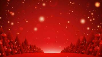 AI generated Christmas red background photo