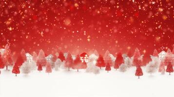 AI generated Christmas red background photo