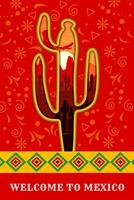 Mexican desert cactuses paper cut travel banner vector