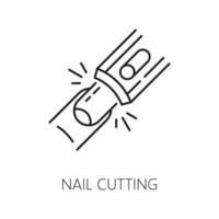 Manicure service icon with fingernail clippers vector