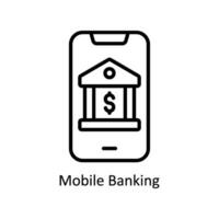 Mobile Banking vector   outline  Icon Design illustration. Business And Management Symbol on White background EPS 10 File