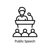 Public Speech vector   outline  Icon Design illustration. Business And Management Symbol on White background EPS 10 File