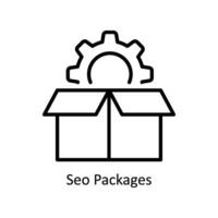 SEO Packages vector   outline  Icon Design illustration. Business And Management Symbol on White background EPS 10 File