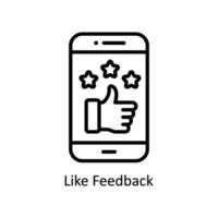 Like Feedback vector   outline  Icon Design illustration. Business And Management Symbol on White background EPS 10 File